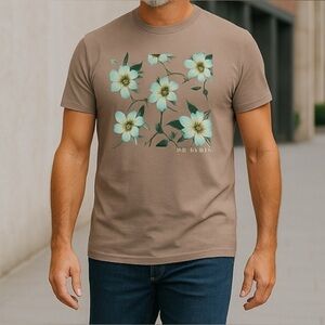 Ted Baker Mens TShirt Size 3 (equivalent to Medium) dark pink floral print